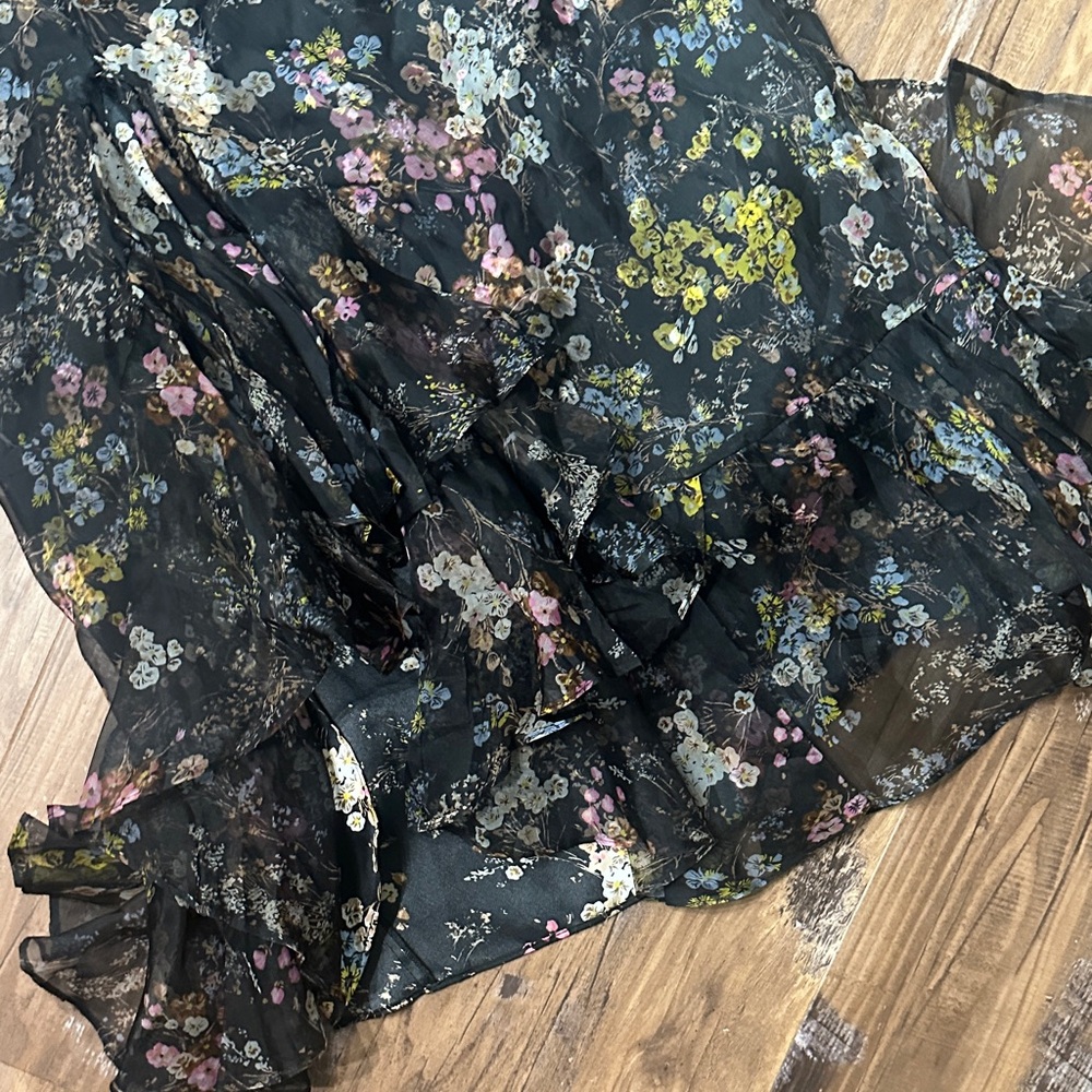 Cinq à Sept Black Floral Ruffle Maxi Dress - Picture 8 of 14